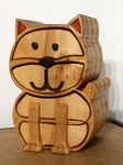 Cat shaped bandsaw box, cica díszdoboz,#0041