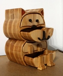 cat shaped bandsaw box, cica díszdoboz,#0041
