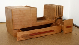 Desk organizer bandsaw box, rendező díszdoboz,#0048