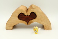 Hand heart bandsaw box by Taya